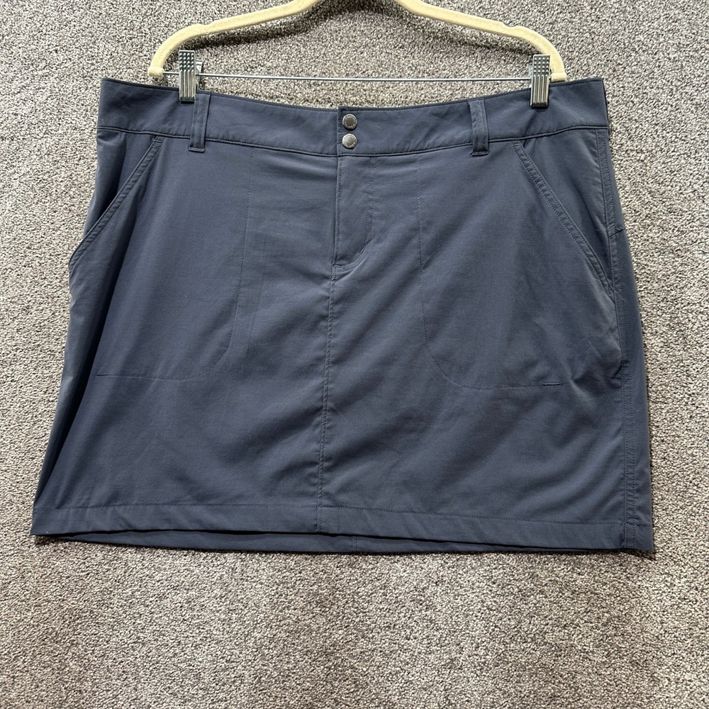 Columbia Skort Skirt Women 1X Gray Nylon Outdoor Hiking Activwear‎ Gorp Pockets